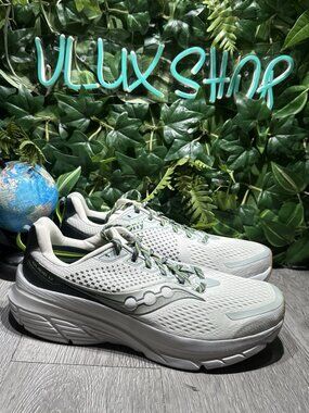 Men’s Saucony Guide 17 Running Shoes Cushion Size 11.5 US White Gray Green